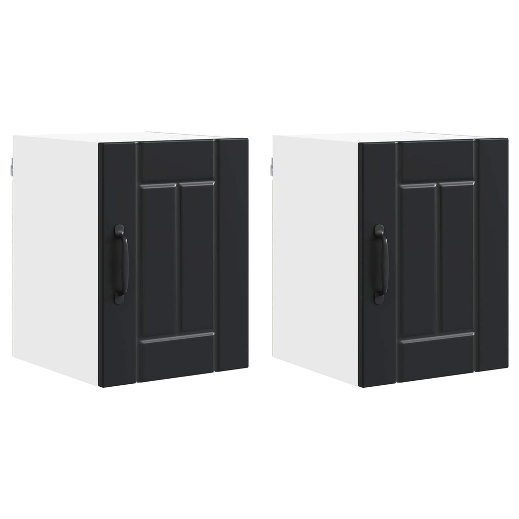 vidaXL Szafka ścienna LUCCA 2 pcs Czarny 30 x 31 x 40 cm