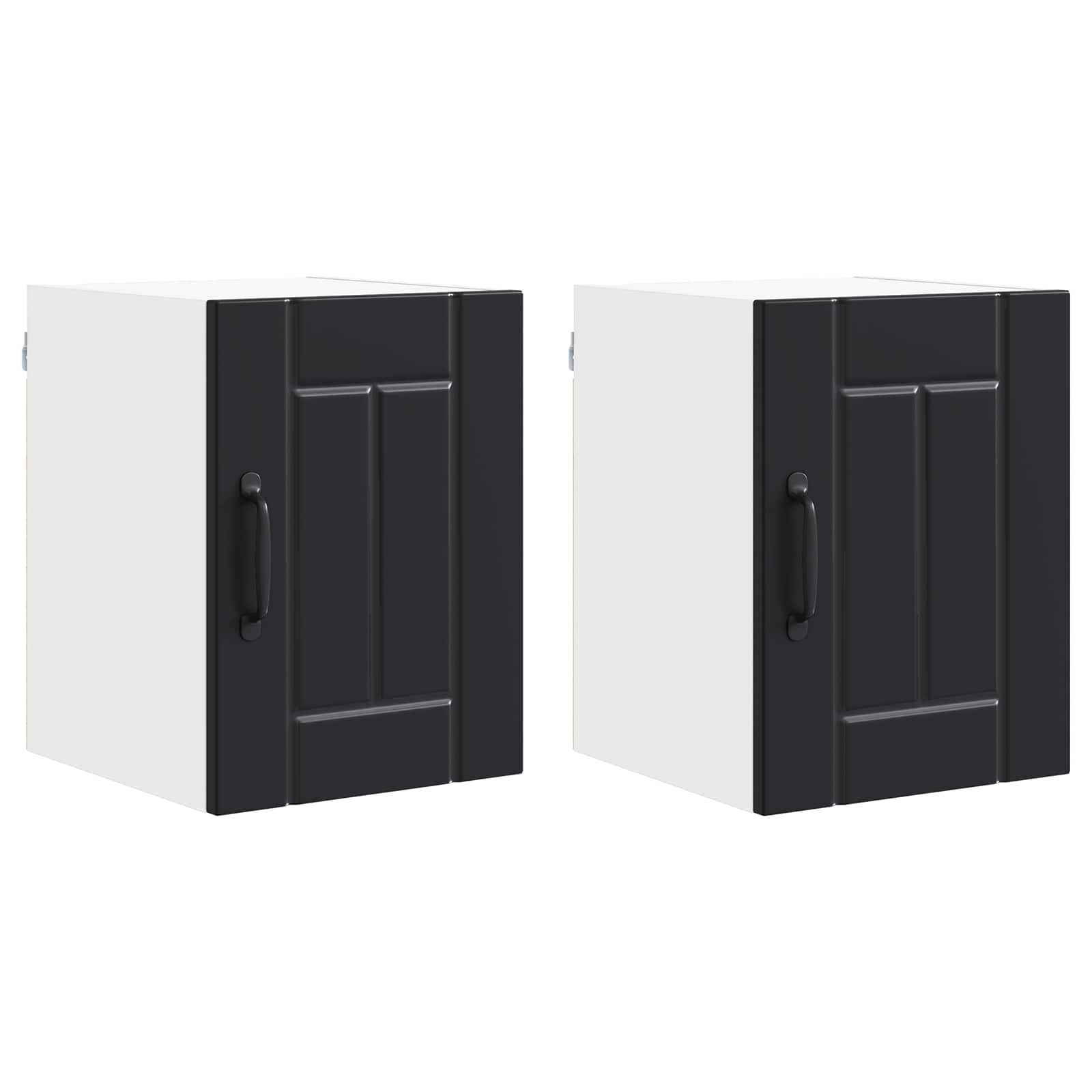vidaXL Szafka ścienna LUCCA 2 pcs Czarny 30 x 31 x 40 cm
