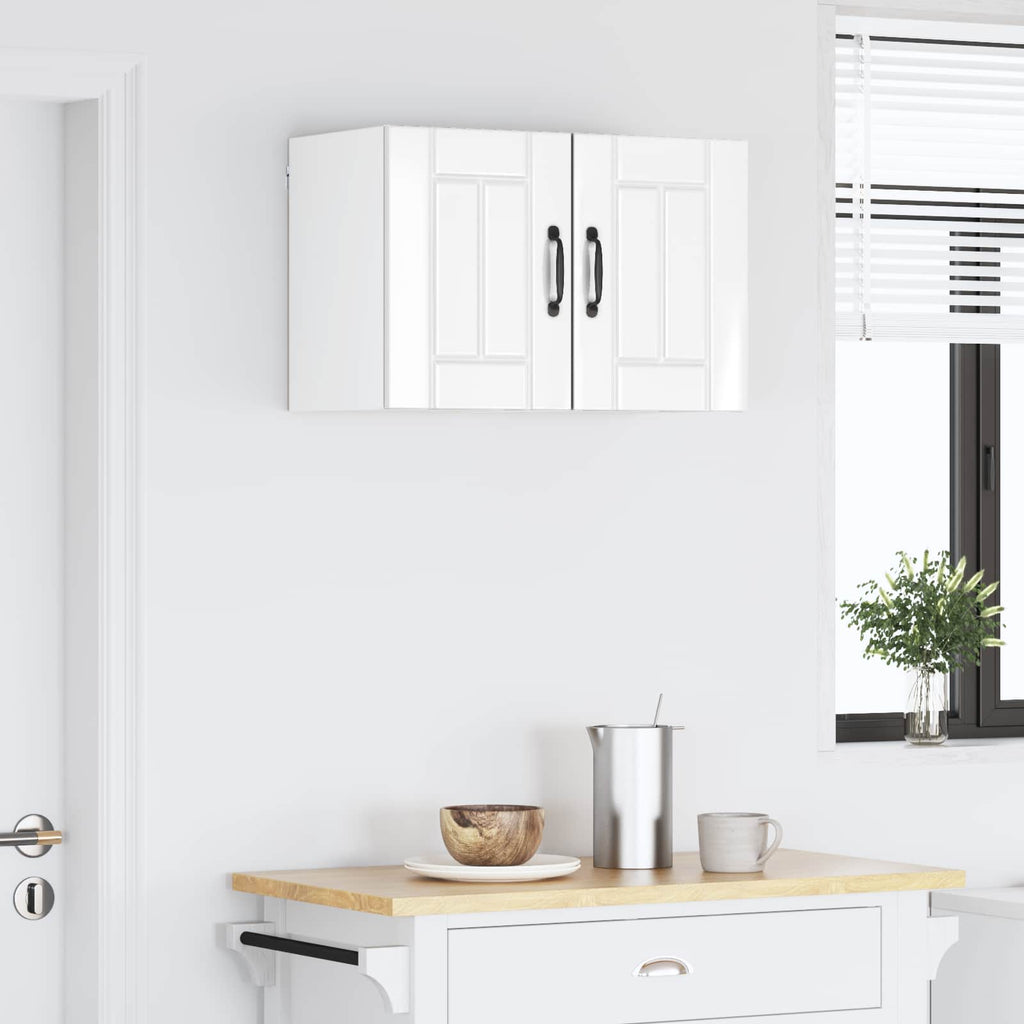 vidaXL Szafka ścienna LUCCA 2 pcs Biały wysoki połysk 30 x 31 x 40 cm
