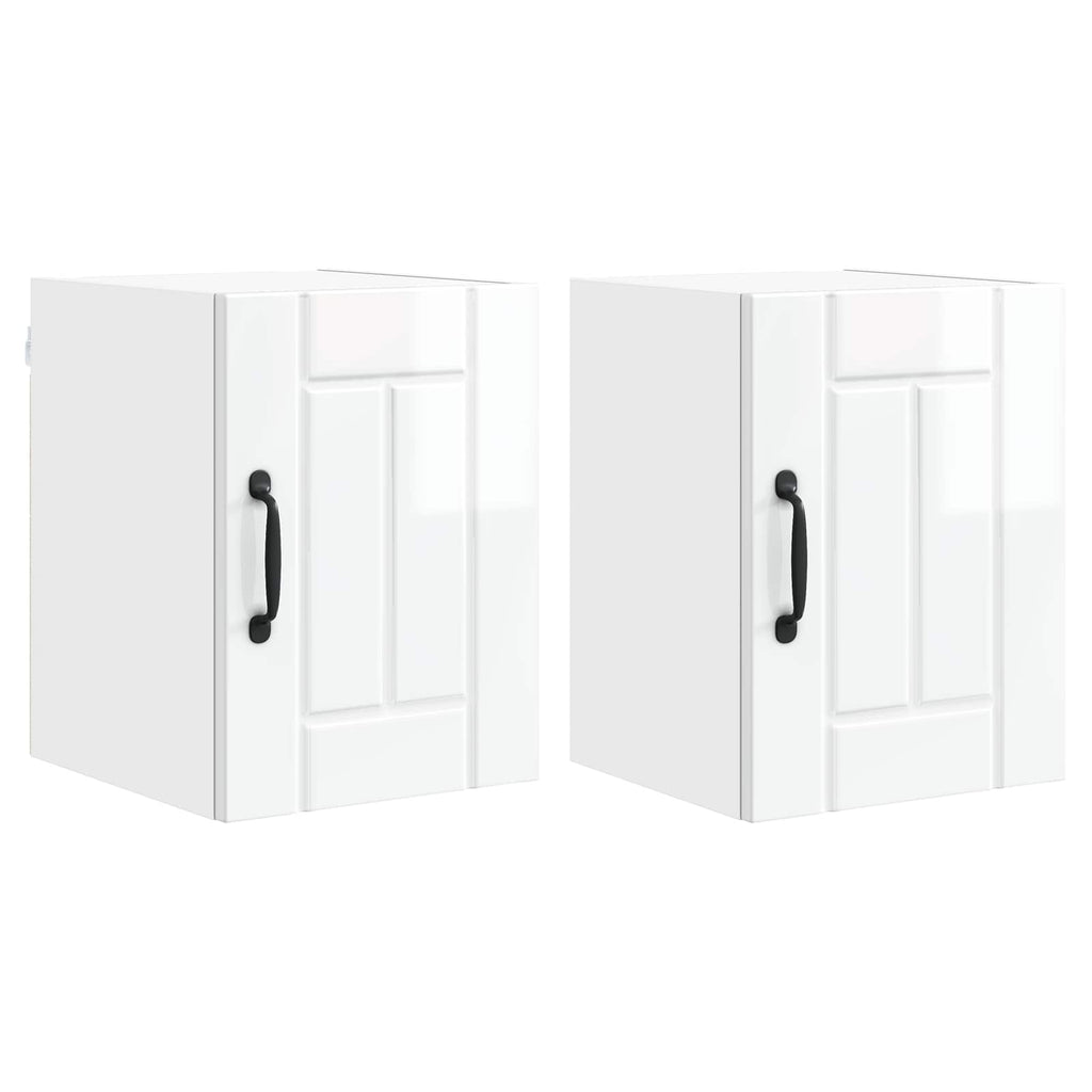 vidaXL Szafka ścienna LUCCA 2 pcs Biały wysoki połysk 30 x 31 x 40 cm