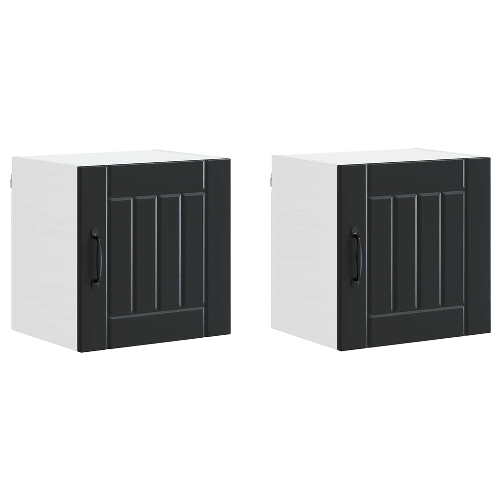 vidaXL Szafka ścienna LUCCA 2 pcs Czarny 40 x 31 x 40 cm