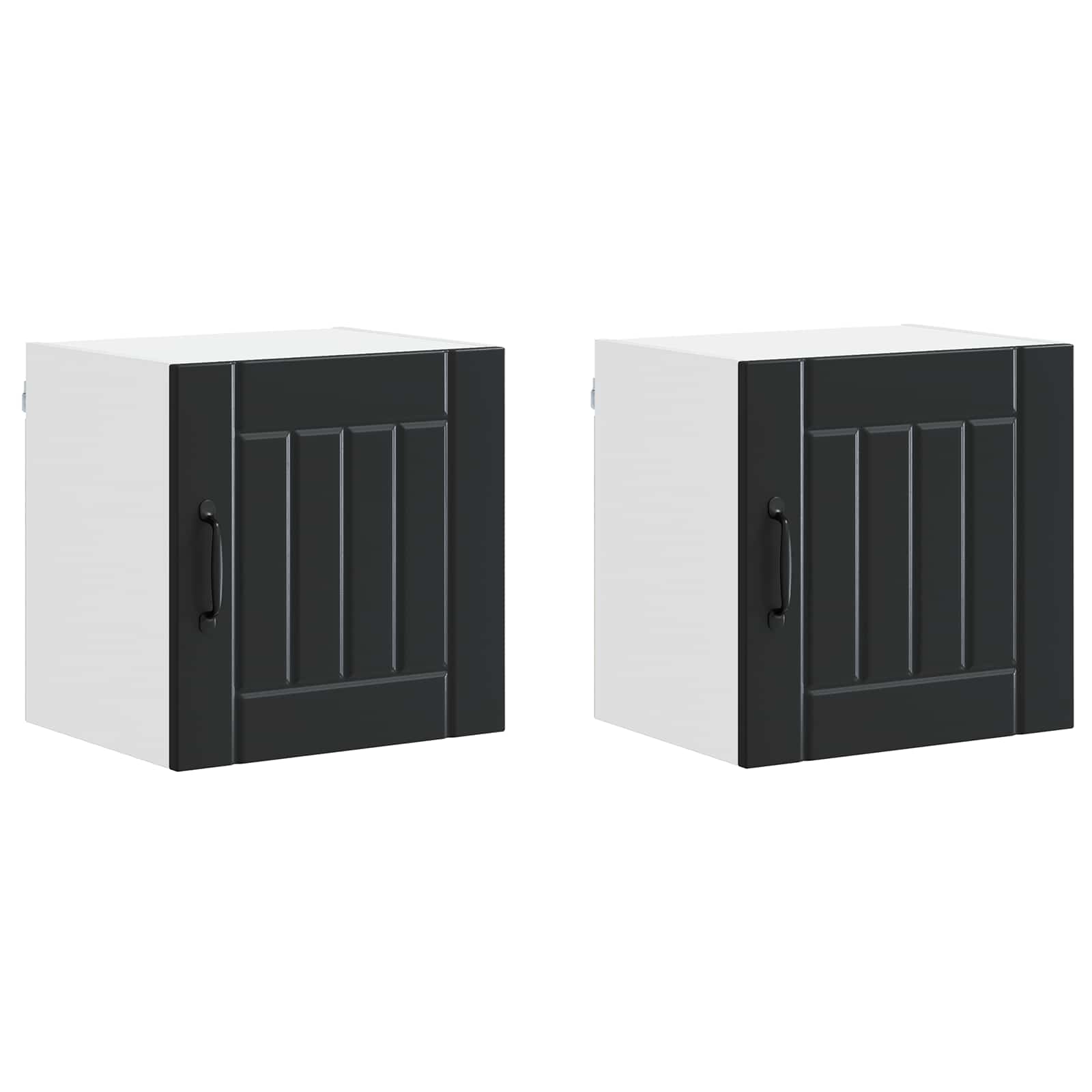 vidaXL Szafka ścienna LUCCA 2 pcs Czarny 40 x 31 x 40 cm
