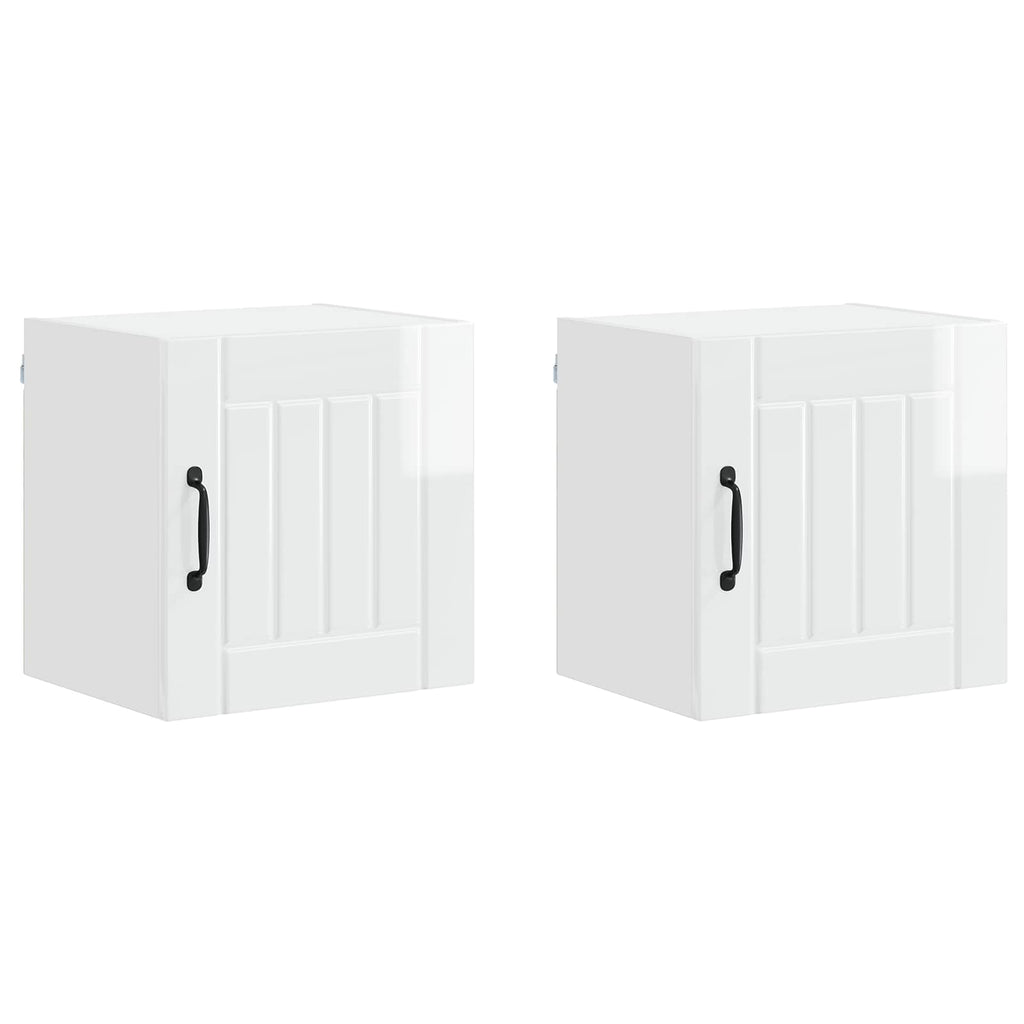 vidaXL Szafka ścienna LUCCA 2 pcs Biały wysoki połysk 40 x 31 x 40 cm