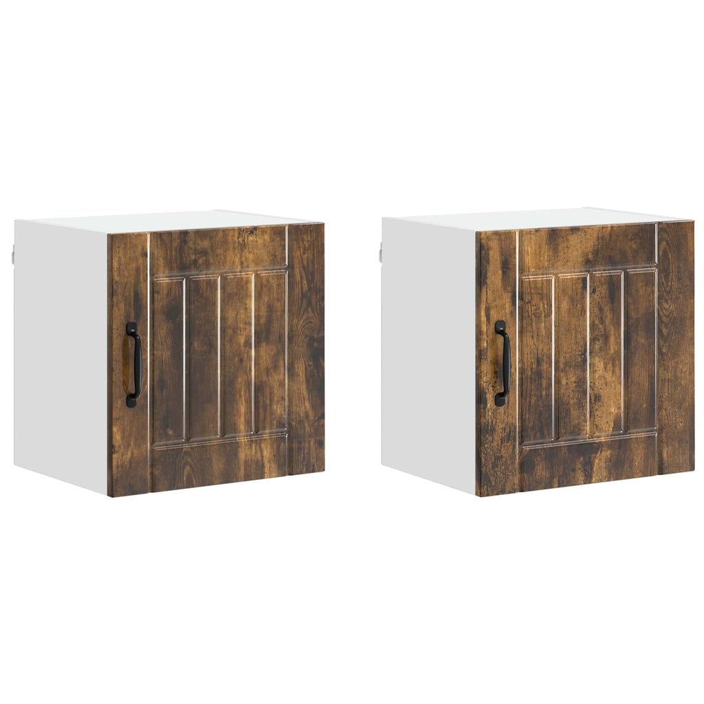 vidaXL Szafka ścienna LUCCA 2 pcs Dąb wędzony 40 x 31 x 40 cm