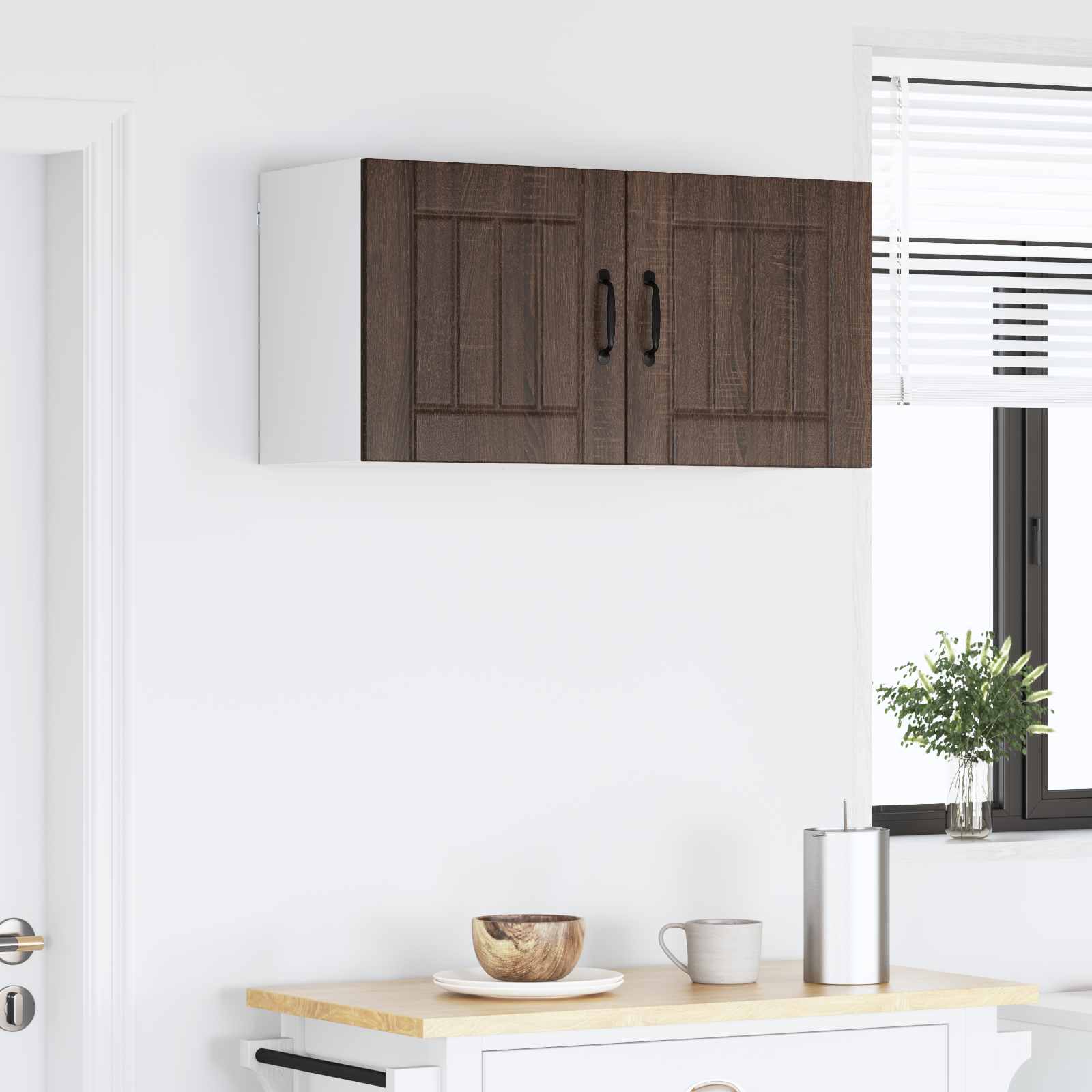vidaXL Szafka ścienna LUCCA 2 pcs Brązowy dąb 40 x 31 x 40 cm