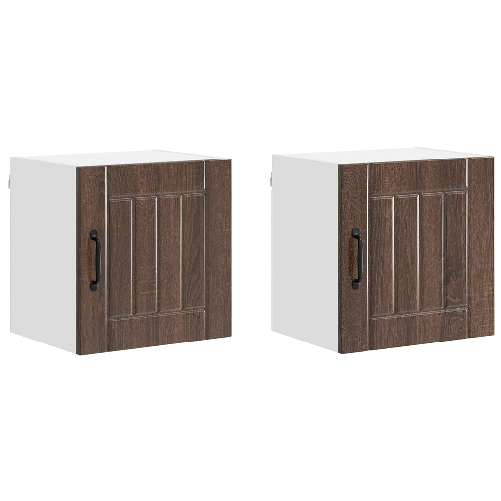 vidaXL Szafka ścienna LUCCA 2 pcs Brązowy dąb 40 x 31 x 40 cm