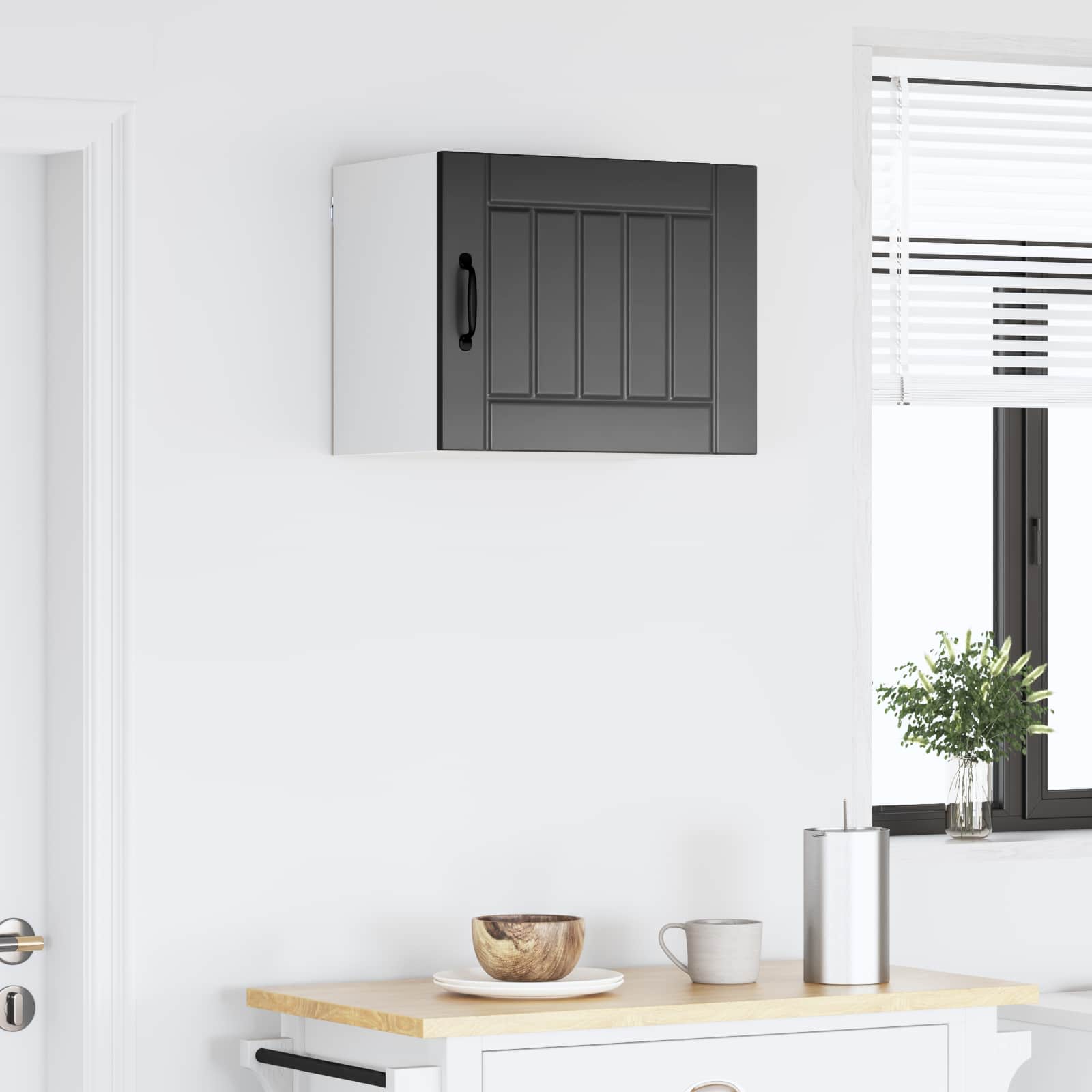 vidaXL Szafka ścienna LUCCA Czarny 50 x 31 x 40 cm Drewno inżynieryjne