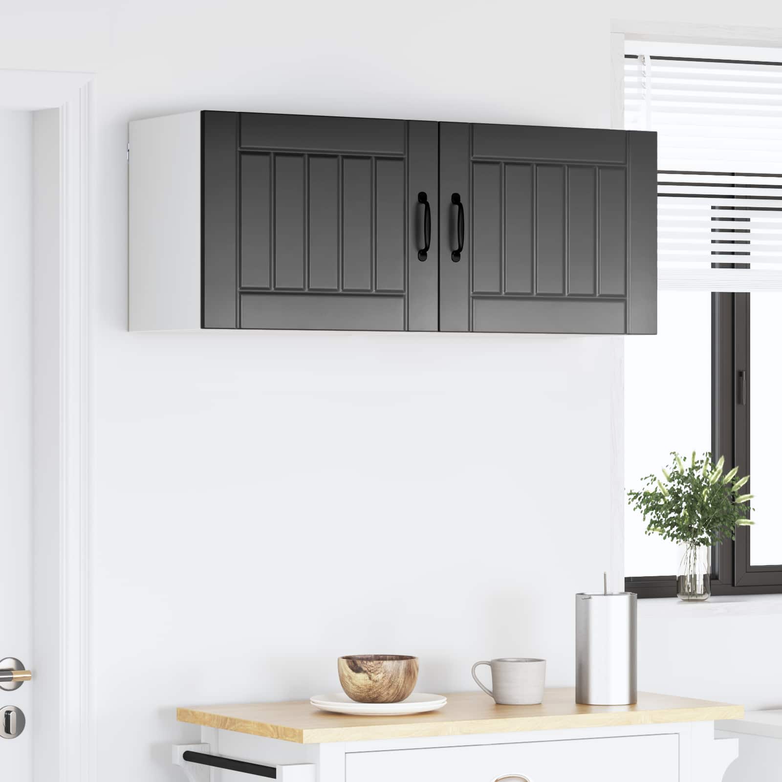 vidaXL Szafka ścienna LUCCA 2 pcs Czarny 50 x 31 x 40 cm
