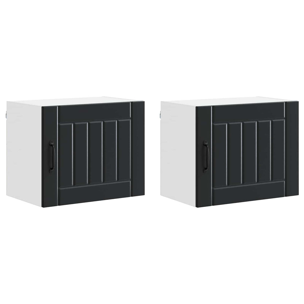 vidaXL Szafka ścienna LUCCA 2 pcs Czarny 50 x 31 x 40 cm