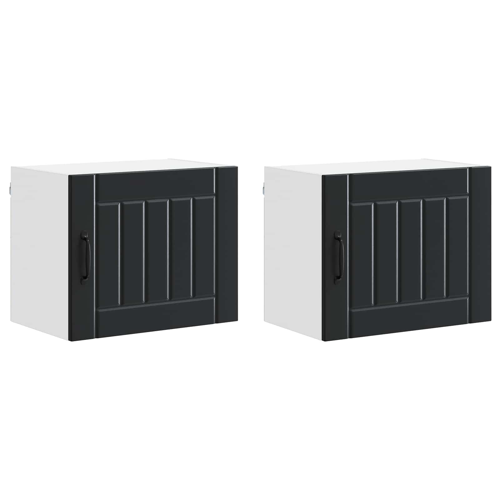 vidaXL Szafka ścienna LUCCA 2 pcs Czarny 50 x 31 x 40 cm