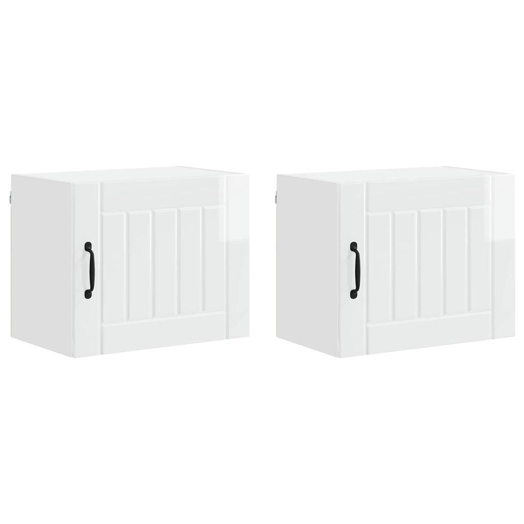 vidaXL Szafka ścienna LUCCA 2 pcs Biały wysoki połysk 50 x 31 x 40 cm