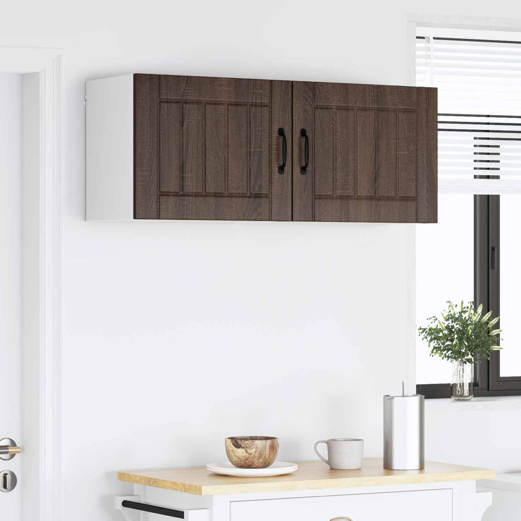 vidaXL Szafka ścienna LUCCA 2 pcs Brązowy dąb 50 x 31 x 40 cm