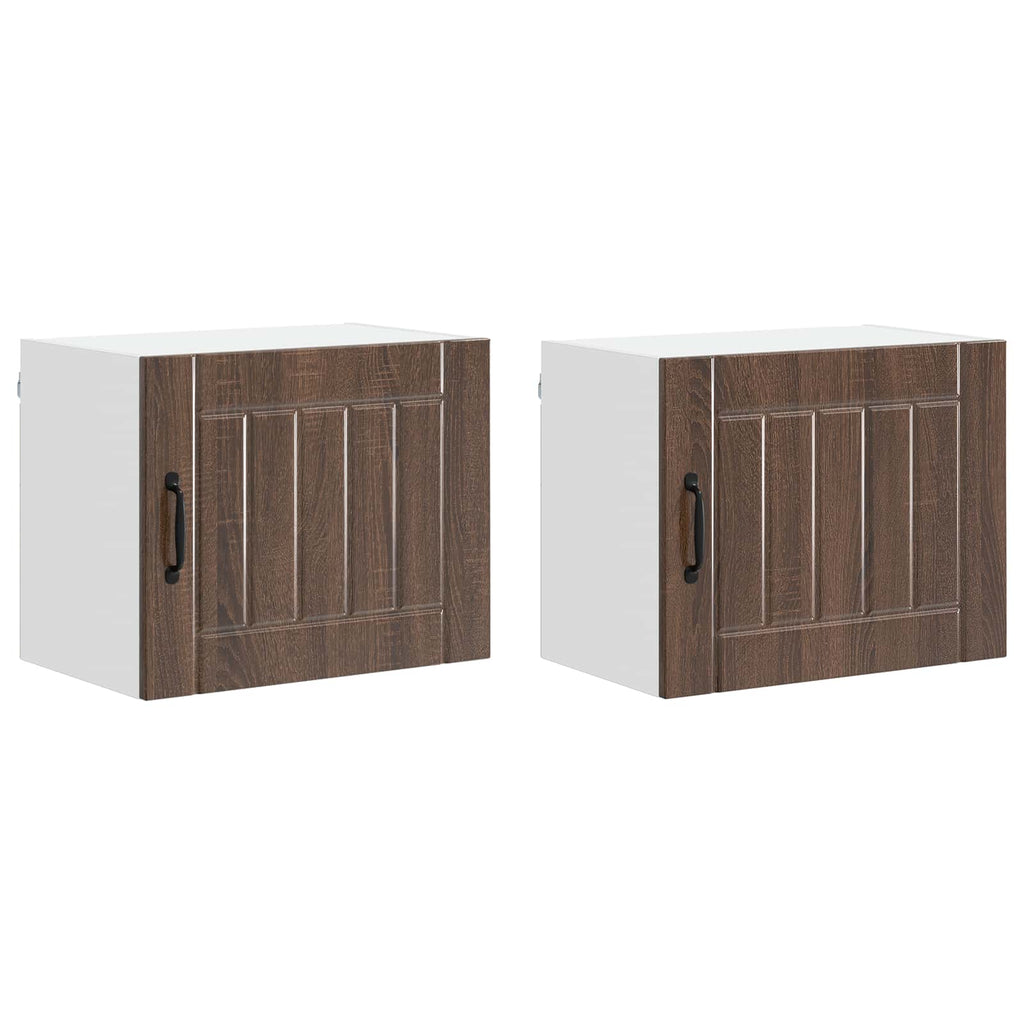 vidaXL Szafka ścienna LUCCA 2 pcs Brązowy dąb 50 x 31 x 40 cm