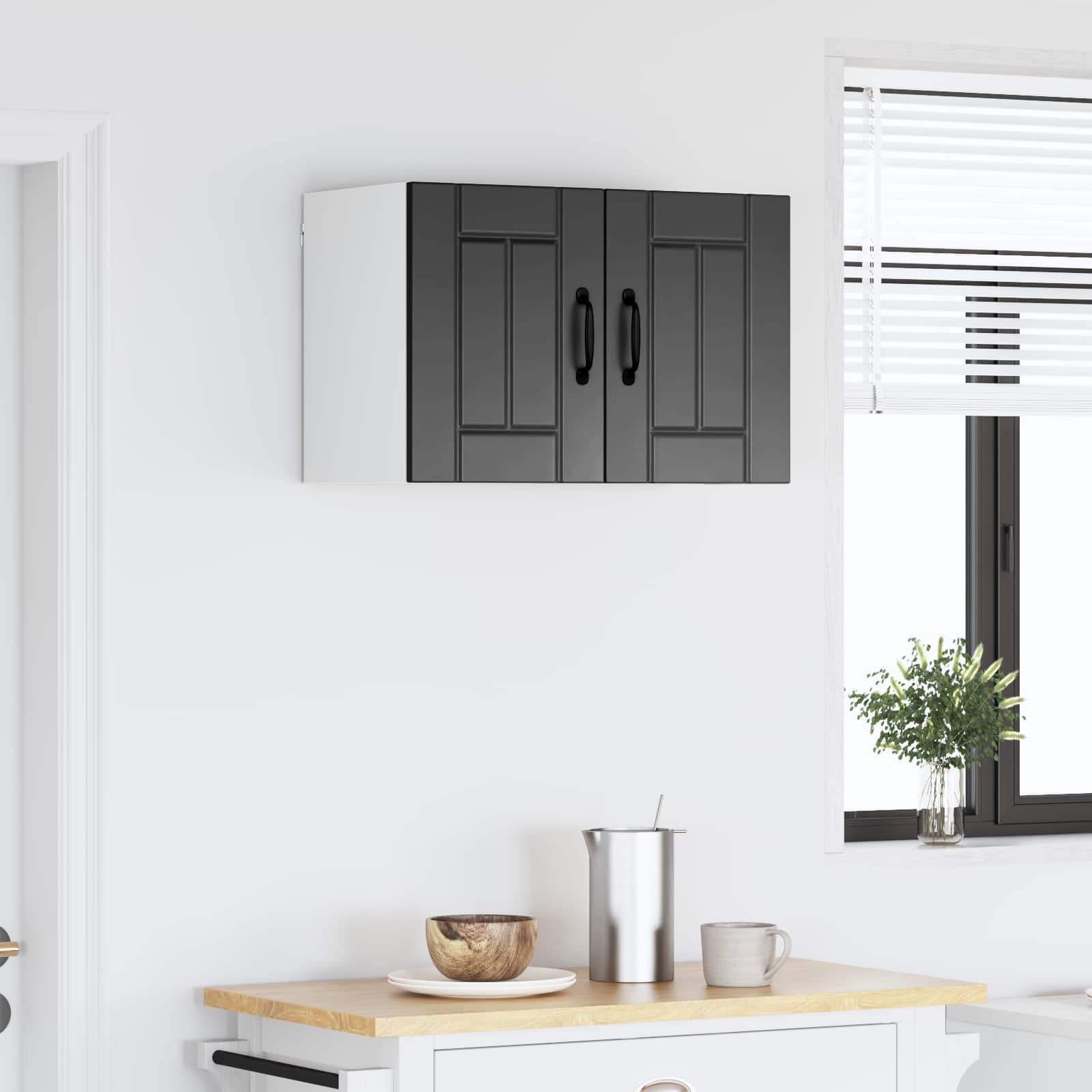 vidaXL Szafka ścienna LUCCA Czarny 60 x 31 x 40 cm Drewno inżynieryjne