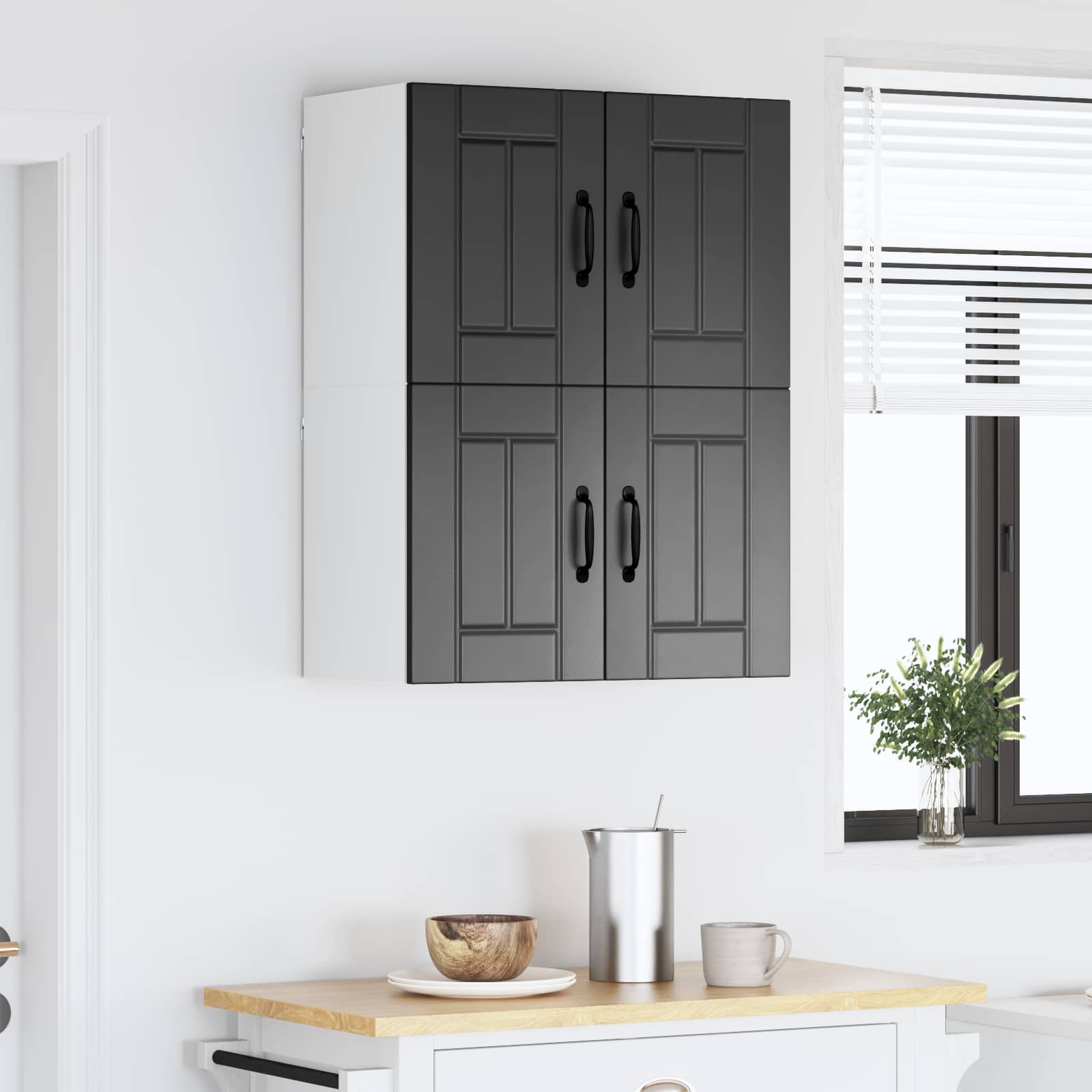 vidaXL Szafka ścienna LUCCA 2 pcs Czarny 60 x 31 x 40 cm