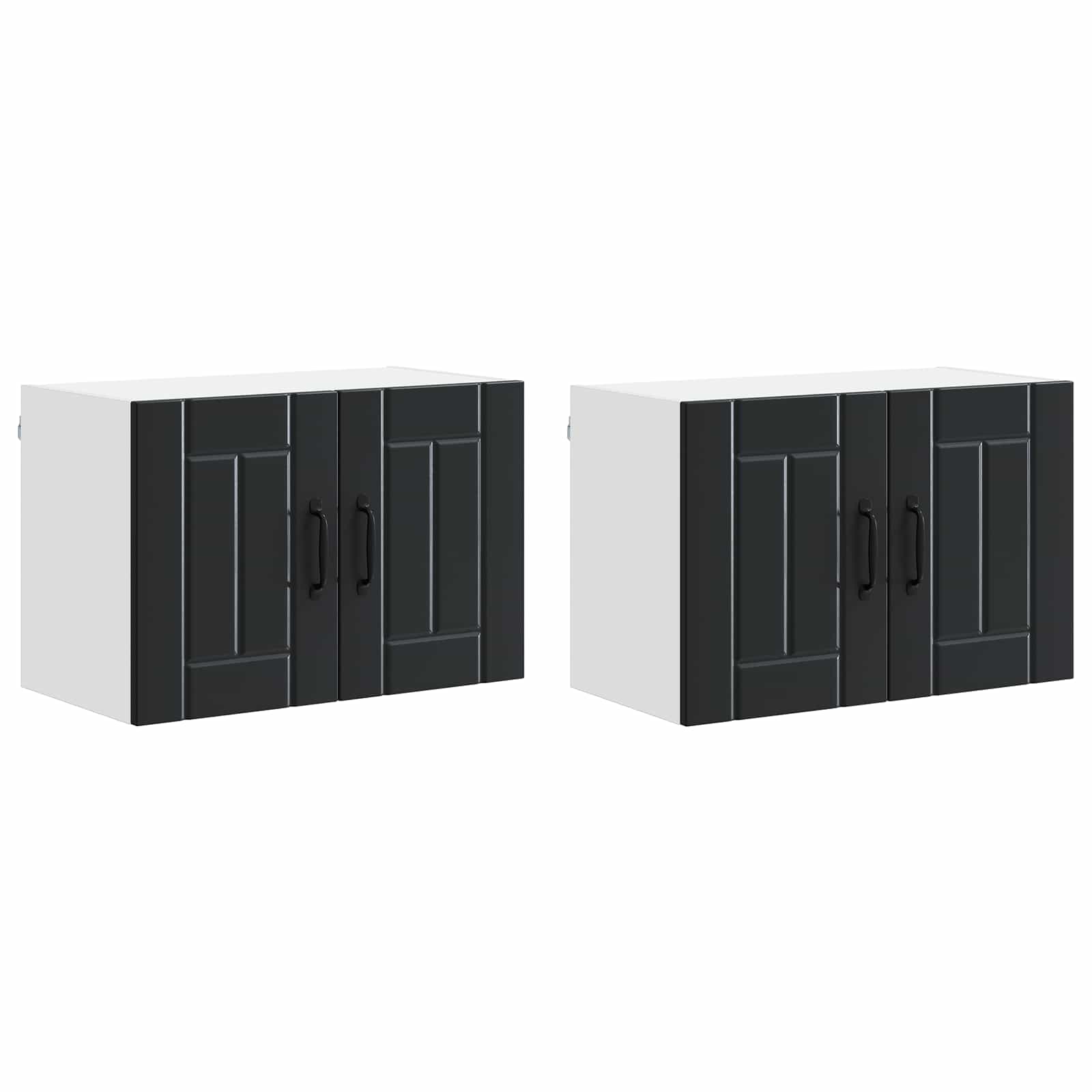 vidaXL Szafka ścienna LUCCA 2 pcs Czarny 60 x 31 x 40 cm