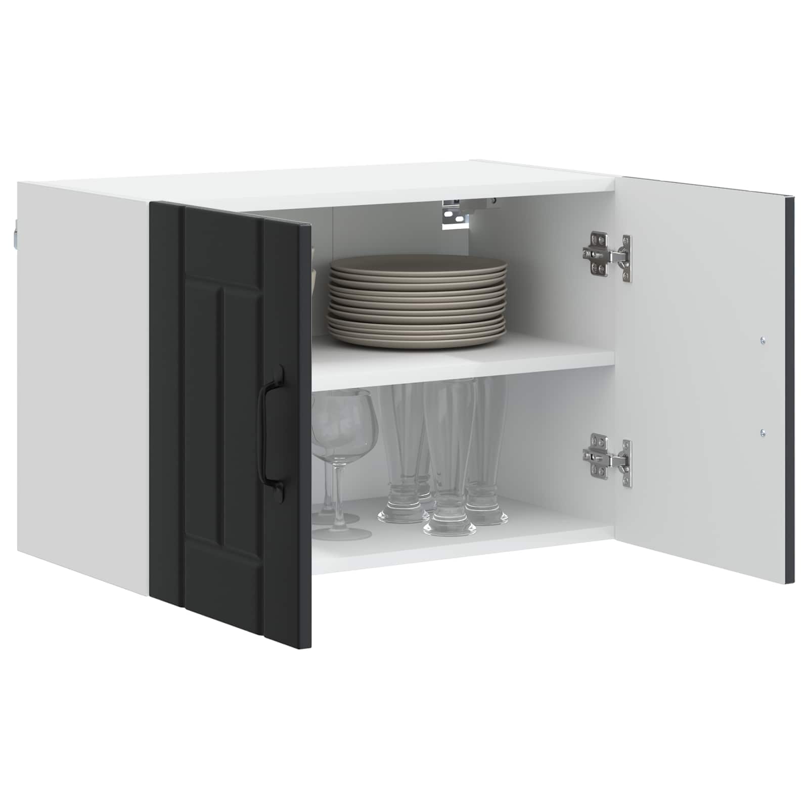 vidaXL Szafka ścienna LUCCA 2 pcs Czarny 60 x 31 x 40 cm