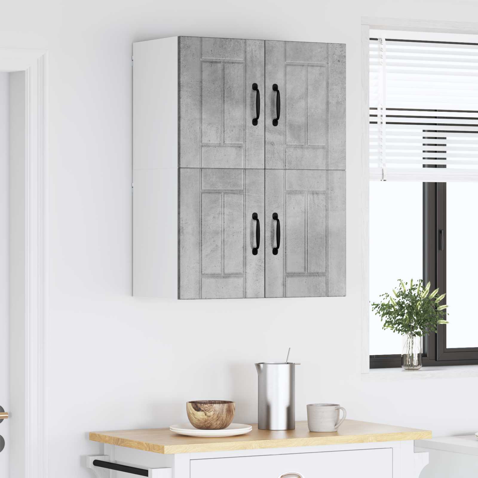 vidaXL Szafka ścienna LUCCA 2 pcs Betonowy szary 60 x 31 x 40 cm