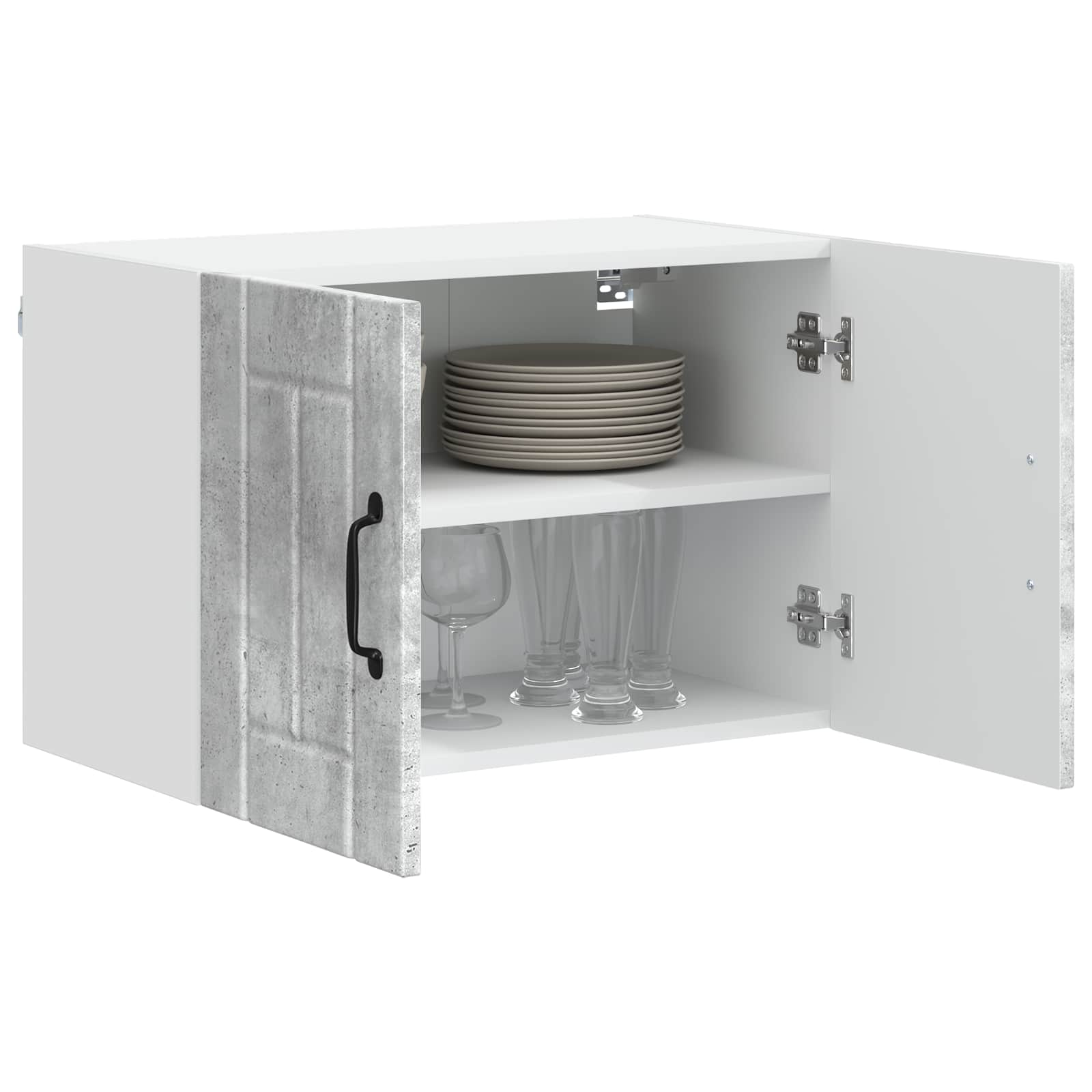 vidaXL Szafka ścienna LUCCA 2 pcs Betonowy szary 60 x 31 x 40 cm