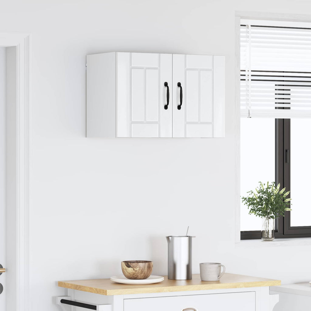 vidaXL Szafka ścienna LUCCA Biały wysoki połysk 60 x 31 x 40 cm