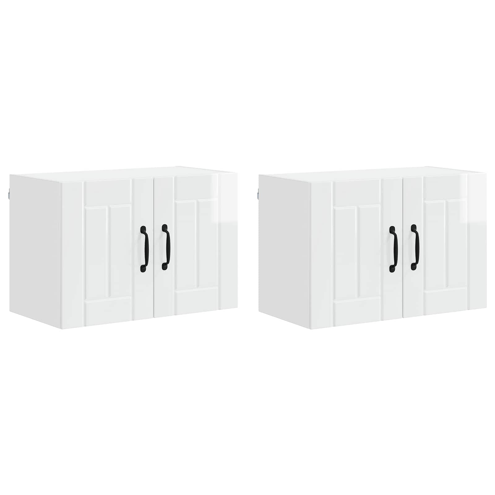 vidaXL Szafka ścienna LUCCA 2 pcs Biały wysoki połysk 60 x 31 x 40 cm