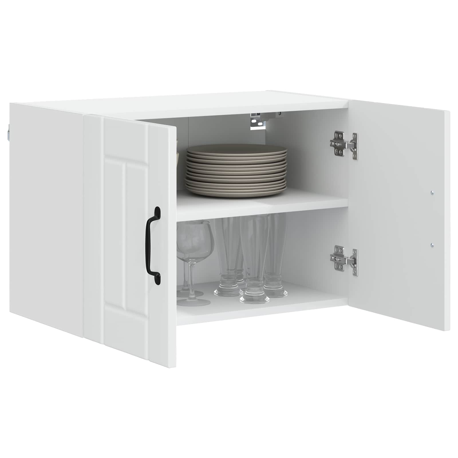 vidaXL Szafka ścienna LUCCA 2 pcs Biały wysoki połysk 60 x 31 x 40 cm