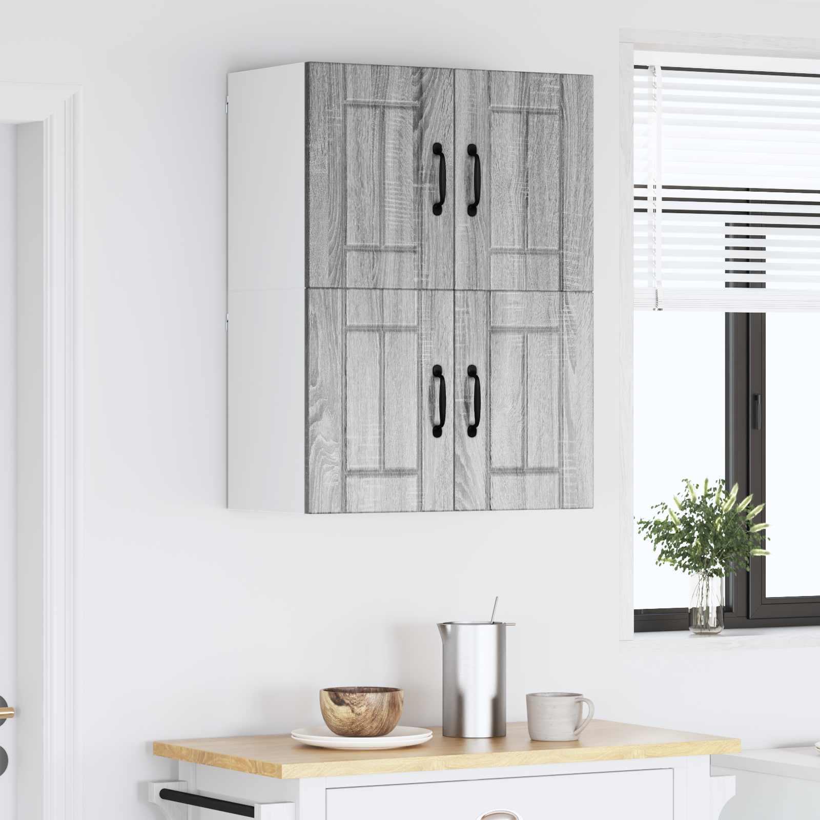 vidaXL Szafka ścienna LUCCA 2 pcs Szary Sonoma 60 x 31 x 40 cm