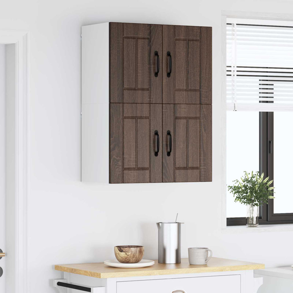 vidaXL Szafka ścienna LUCCA 2 pcs Brązowy dąb 60 x 31 x 40 cm