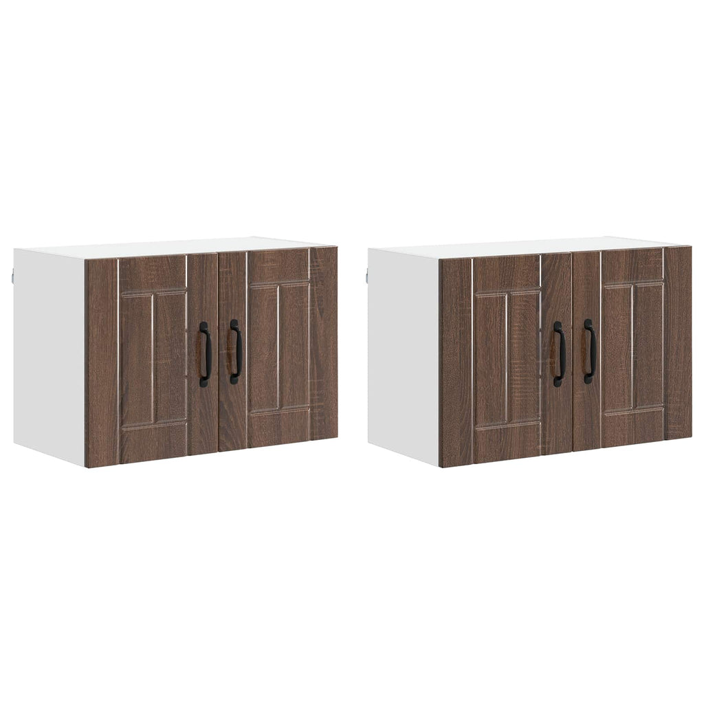 vidaXL Szafka ścienna LUCCA 2 pcs Brązowy dąb 60 x 31 x 40 cm
