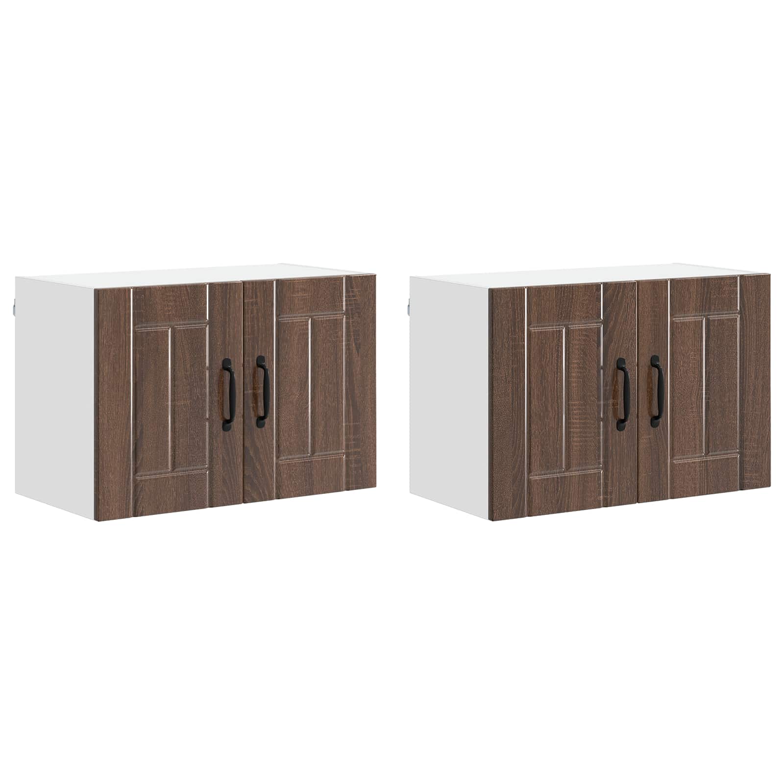 vidaXL Szafka ścienna LUCCA 2 pcs Brązowy dąb 60 x 31 x 40 cm