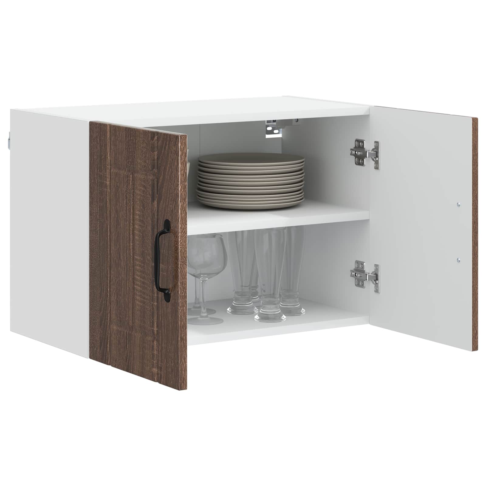 vidaXL Szafka ścienna LUCCA 2 pcs Brązowy dąb 60 x 31 x 40 cm