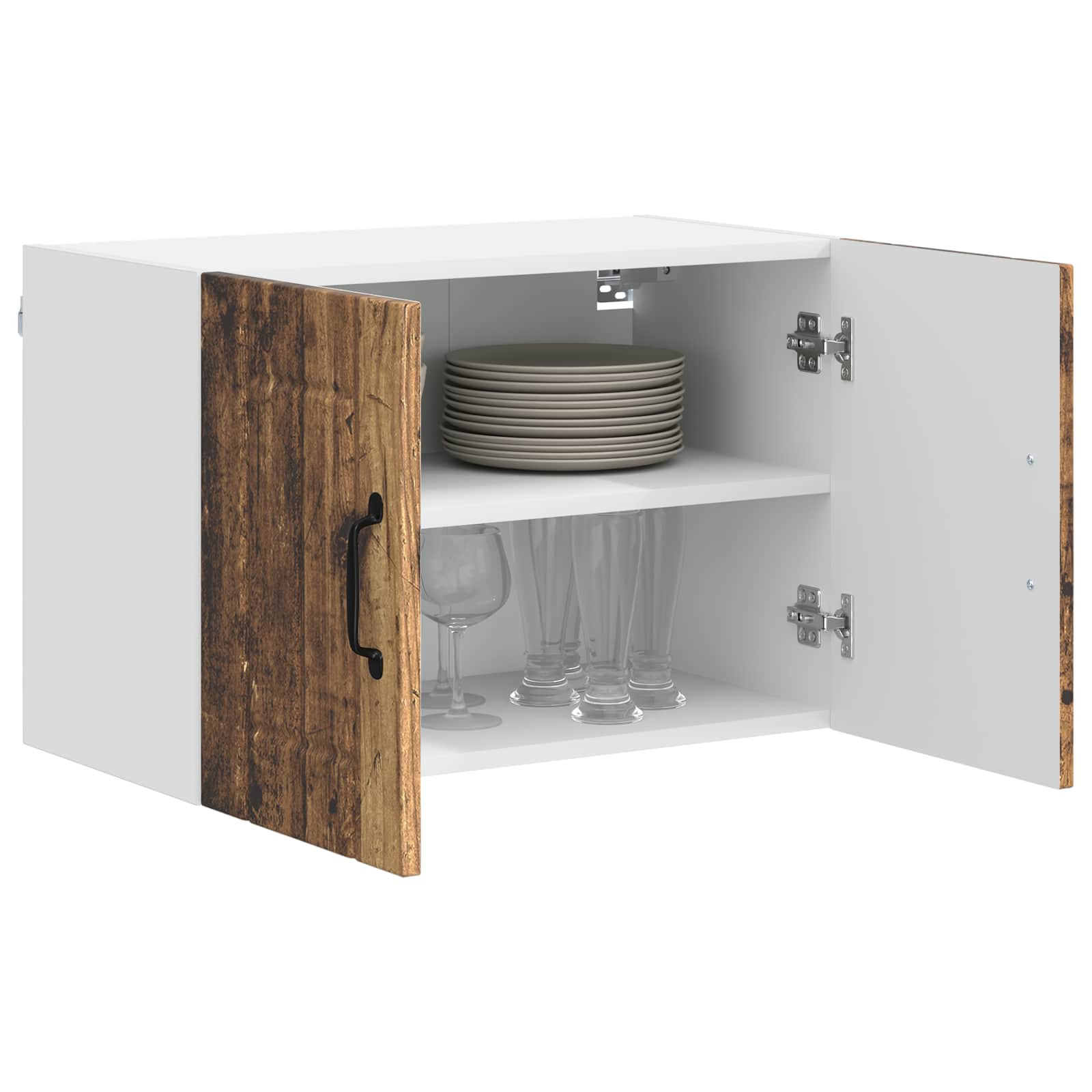 vidaXL Szafka ścienna LUCCA 2 pcs Stare drewno 60 x 31 x 40 cm