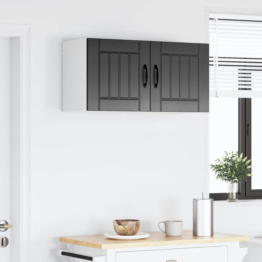 vidaXL Szafka ścienna LUCCA Czarny 80 x 31 x 40 cm Drewno inżynieryjne
