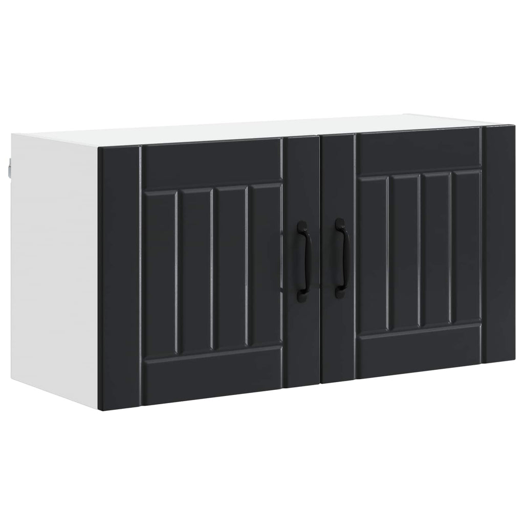 vidaXL Szafka ścienna LUCCA Czarny 80 x 31 x 40 cm Drewno inżynieryjne