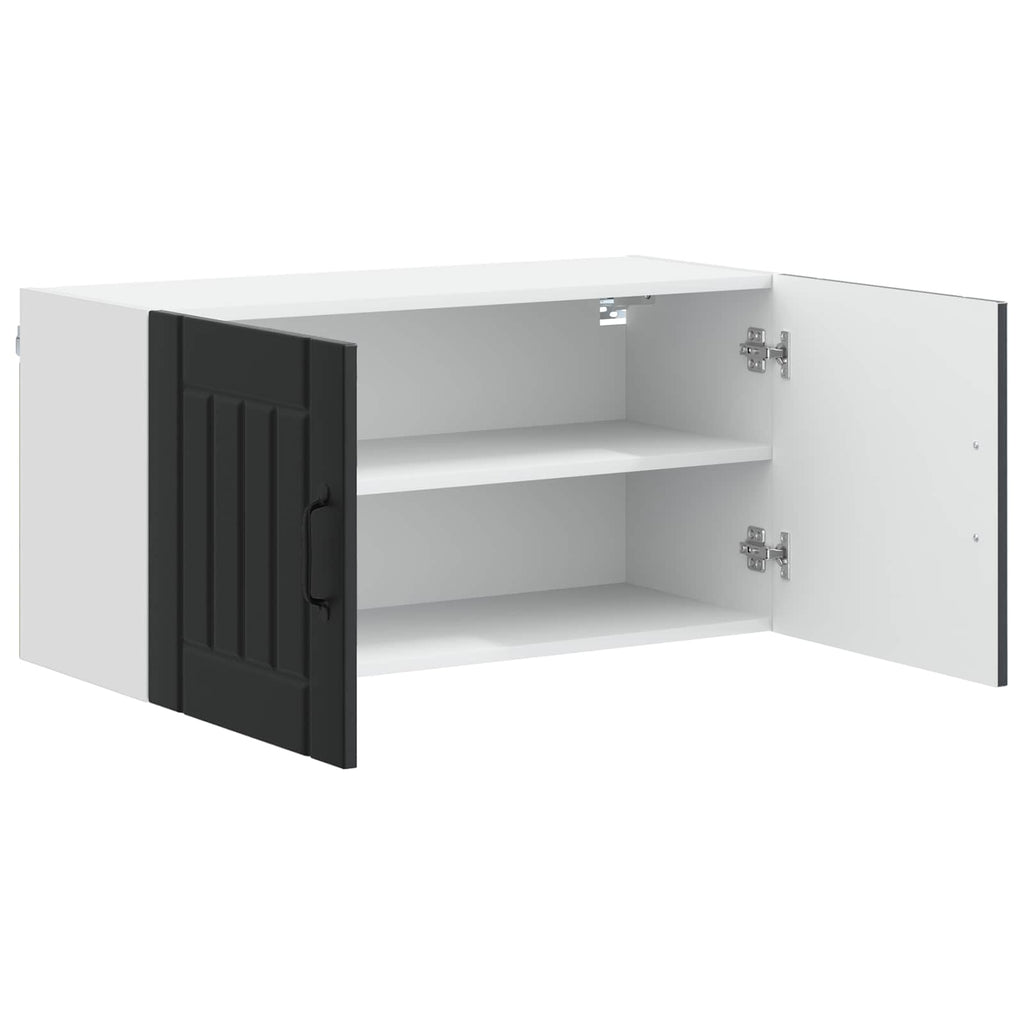 vidaXL Szafka ścienna LUCCA Czarny 80 x 31 x 40 cm Drewno inżynieryjne