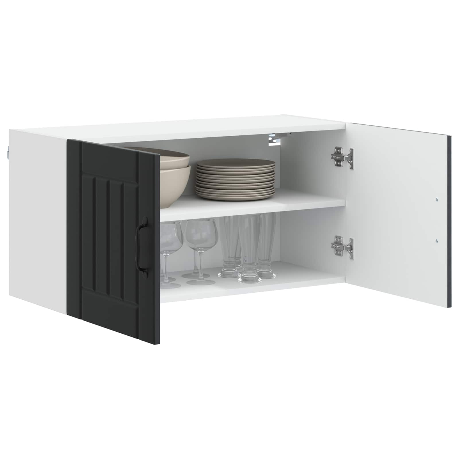 vidaXL Szafka ścienna LUCCA Czarny 80 x 31 x 40 cm Drewno inżynieryjne