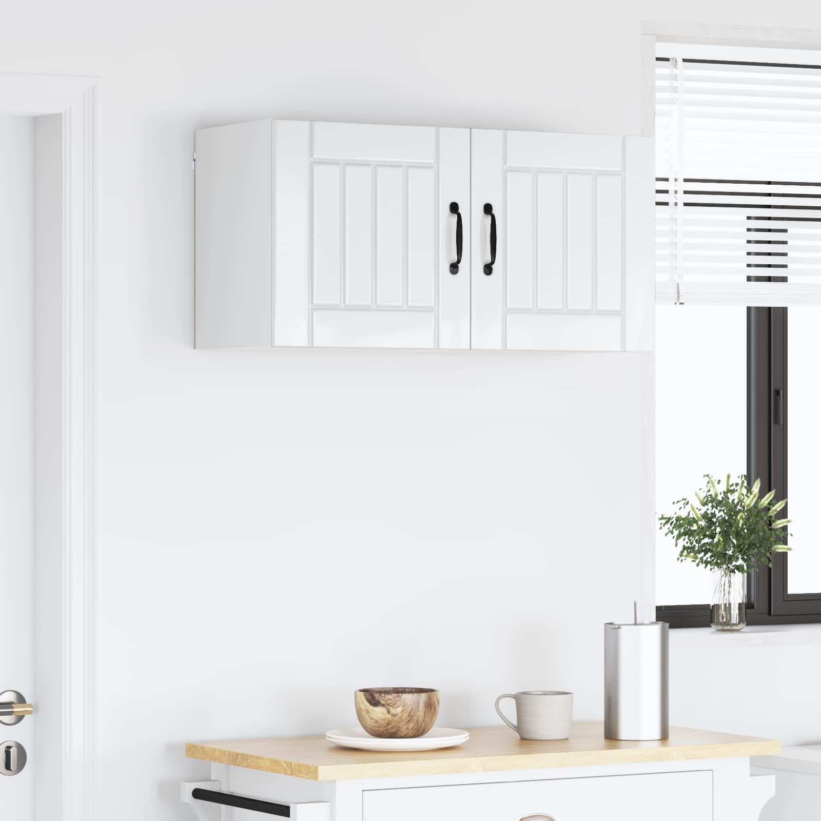 vidaXL Szafka ścienna LUCCA Biały wysoki połysk 80 x 31 x 40 cm