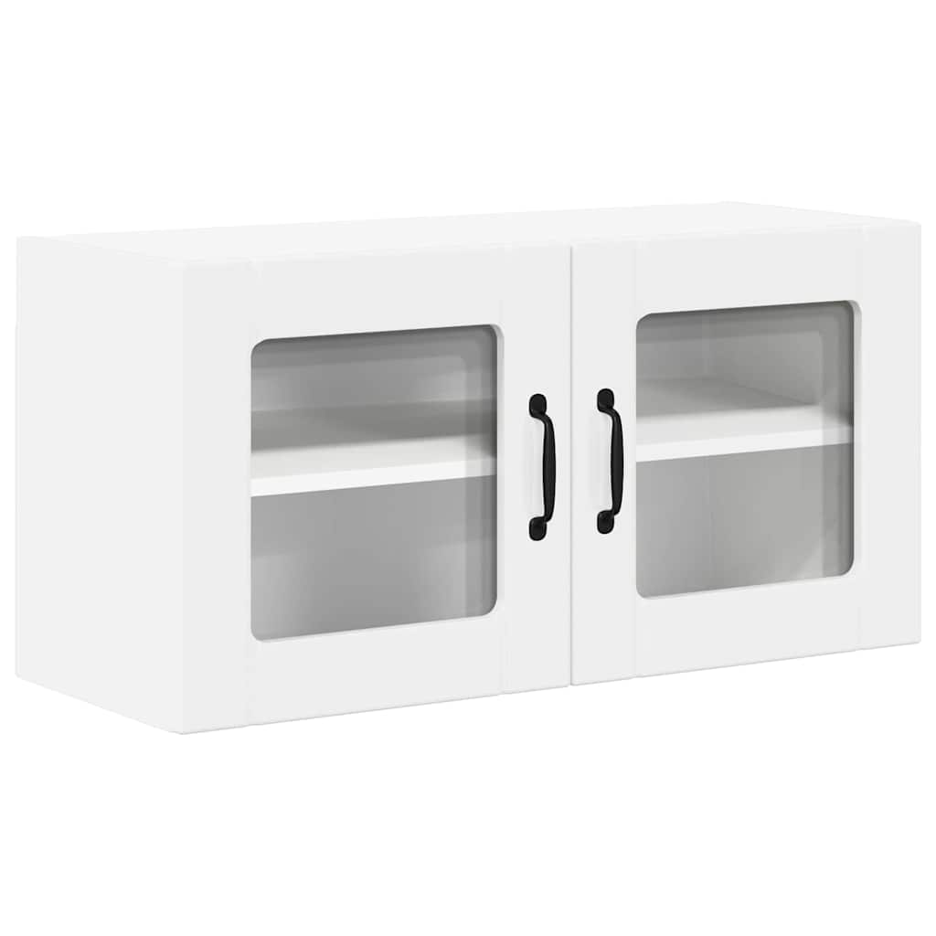 vidaXL Szafka szklana na ścianę LUCCA Biały 80 x 31 x 40 cm