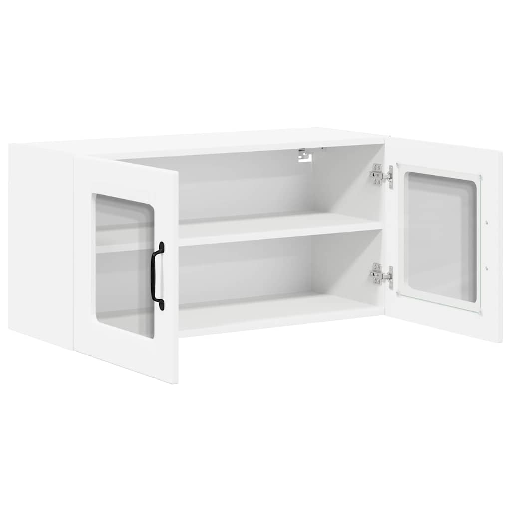 vidaXL Szafka szklana na ścianę LUCCA Biały 80 x 31 x 40 cm