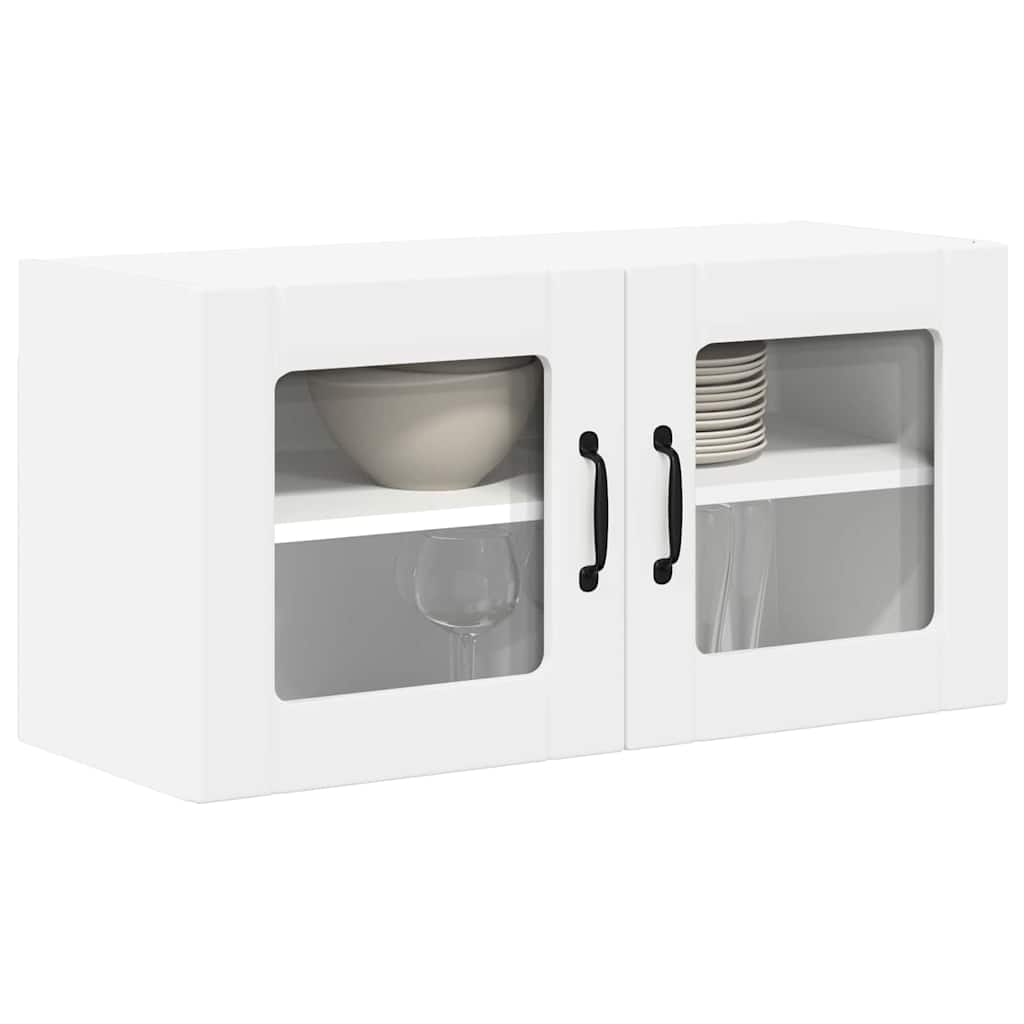 vidaXL Szafka szklana na ścianę LUCCA Biały 80 x 31 x 40 cm