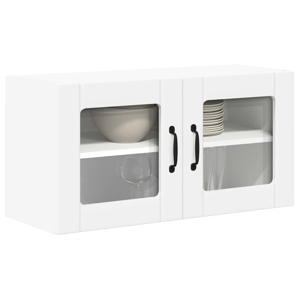 vidaXL Szafka szklana na ścianę LUCCA Biały 80 x 31 x 40 cm