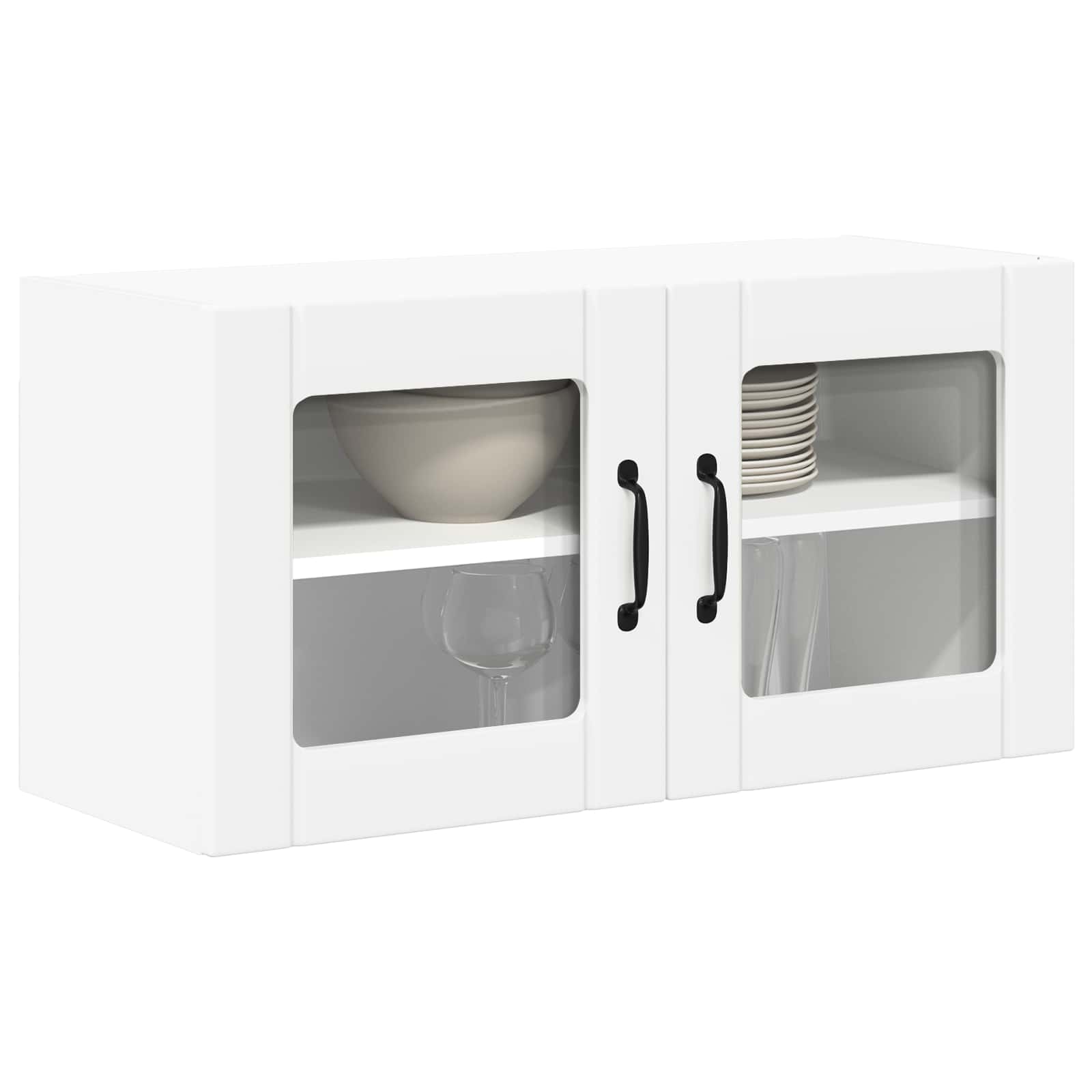 vidaXL Szafka szklana na ścianę LUCCA Biały 80 x 31 x 40 cm