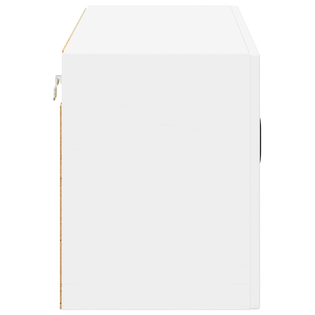 vidaXL Szafka szklana na ścianę LUCCA Biały 80 x 31 x 40 cm