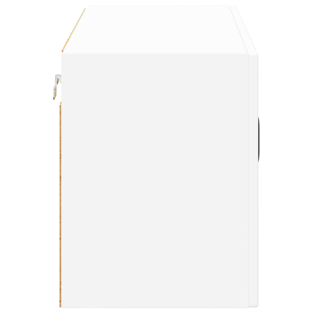 vidaXL Szafka szklana na ścianę LUCCA Biały 80 x 31 x 40 cm