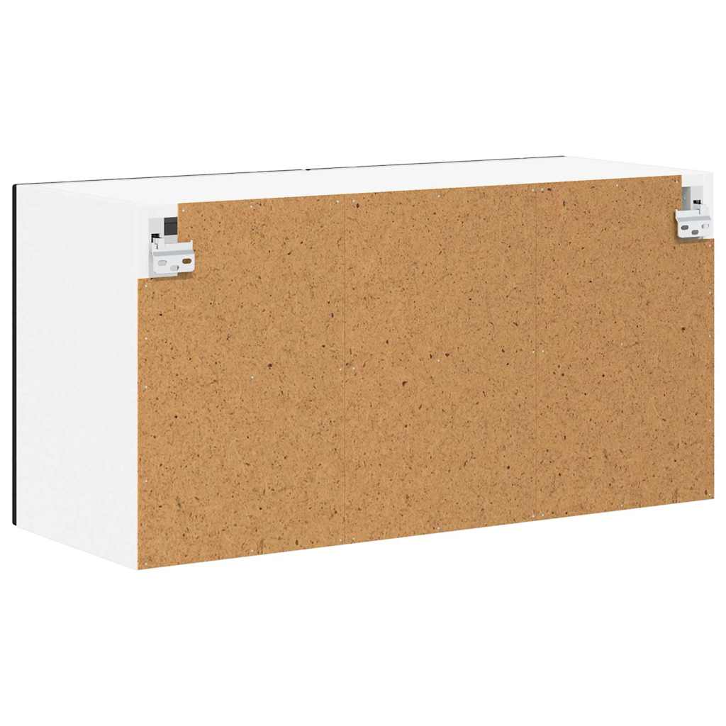 vidaXL Szafka szklana na ścianę LUCCA Czarny 80 x 31 x 40 cm