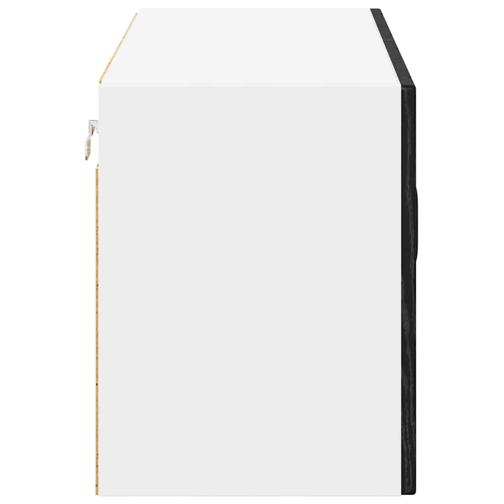 vidaXL Szafka szklana na ścianę LUCCA Czarny dąb 80 x 31 x 40 cm