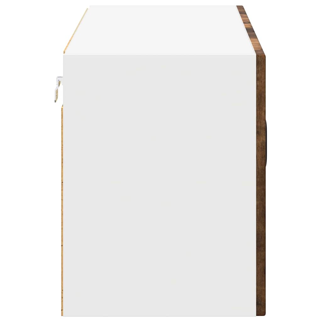 vidaXL Szafka szklana na ścianę LUCCA Dąb wędzony 80 x 31 x 40 cm