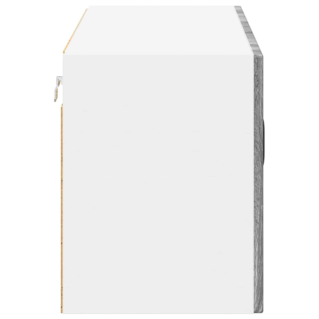 vidaXL Szafka szklana na ścianę LUCCA Szary Sonoma 80 x 31 x 40 cm