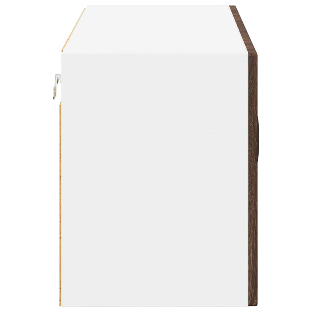 vidaXL Szafka szklana na ścianę LUCCA Brązowy dąb 80 x 31 x 40 cm