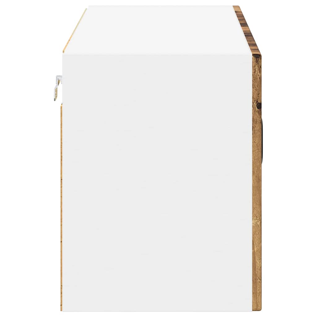 vidaXL Szafka szklana na ścianę LUCCA Stare drewno 80 x 31 x 40 cm